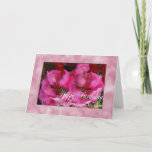 Cartão de aniversário para a nora<br><div class="desc">Os snapdragons cor-de-rosa com um cor-de-rosa e um branco marmorearam o quadro</div>