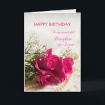 Cartão de aniversário para a nora com rosas<br><div class="desc">Três rosas cor-de-rosa bonitos a enviar a sua nora em seu aniversário. Um cartão de aniversário lindo para sua nora que você pode personalizar para transportar seus próprios sentimentos.</div>