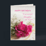 Cartão de aniversário para a nora com rosas<br><div class="desc">Três rosas cor-de-rosa bonitos a enviar a sua nora em seu aniversário. Um cartão de aniversário lindo para sua nora que você pode personalizar para transportar seus próprios sentimentos.</div>