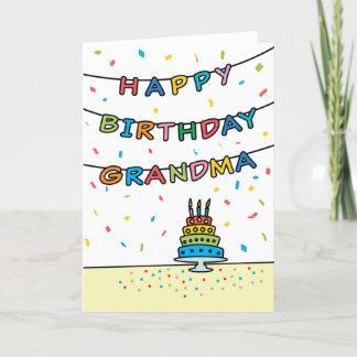 Cartão de aniversário para a vovó