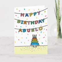 Cartão de aniversário para Abuelo