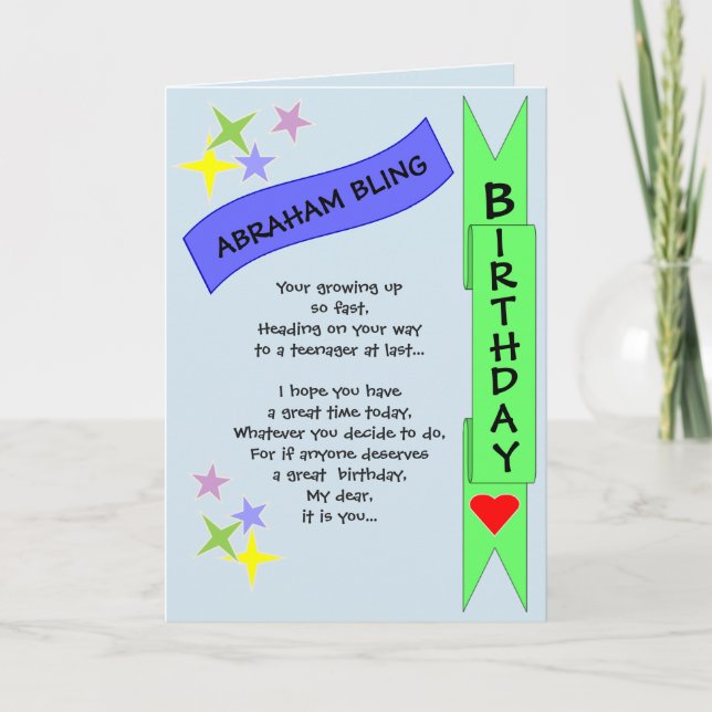 Cartão de Aniversário para Adolescentes (Frente)