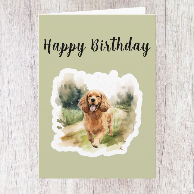 Cartão de aniversário para amante de cães Cocker S (Criador carregado)