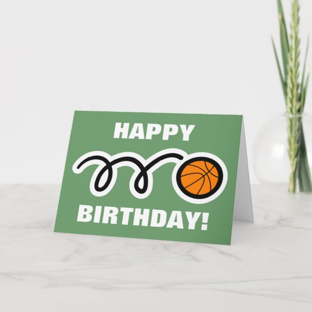 Cartão de aniversário para amantes de basquete (Frente)