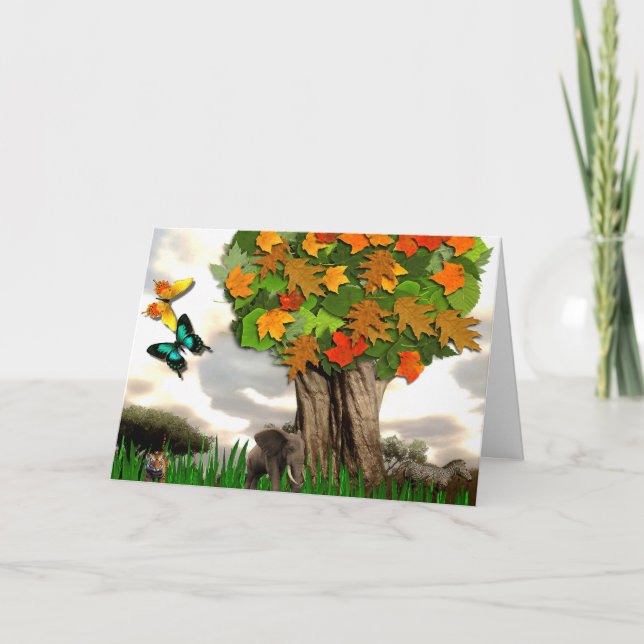 Cartão de Aniversário para Amigos Selvagens (Frente)