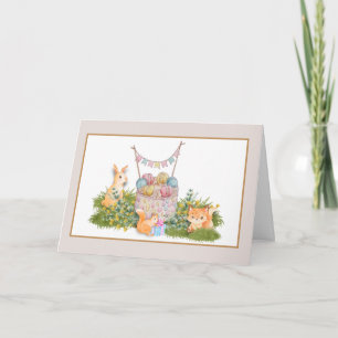 Cartão de Aniversário para Animais da Floresta