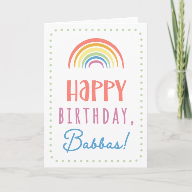 Cartão de aniversário para Babbas (Frente)