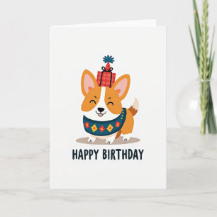 Cartão de Aniversário para Cachorro Fofo