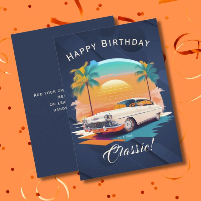 Cartão de Aniversário para Carro Clássico (Criador carregado)