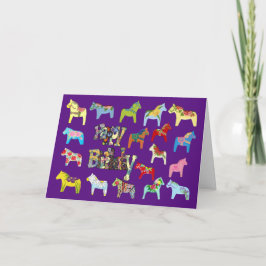 Cartão de Aniversário para Cavalos Roxos