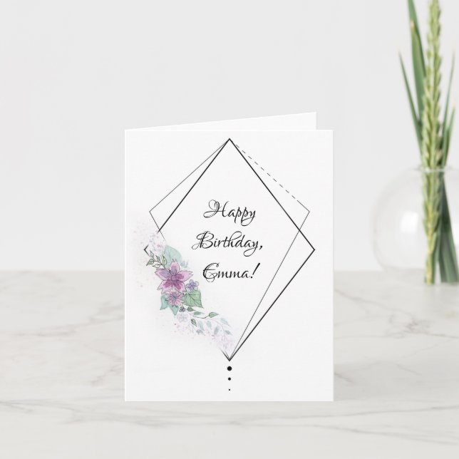 Cartão de aniversário para ela (Frente)