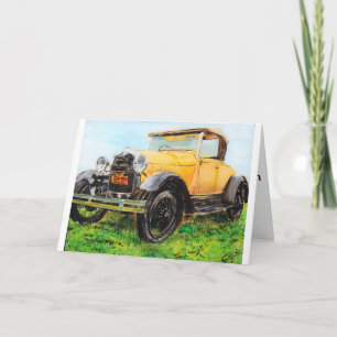 Cartão de aniversário para entusiastas do carro 