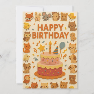 Cartão de Aniversário para Festas Bestiais