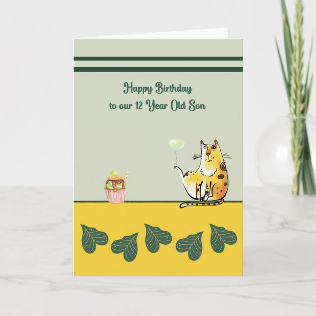 Cartão de Aniversário para Filho de 12 anos com Ga (Frente)