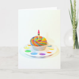 Cartão de aniversário para fotografia do Cupcake d