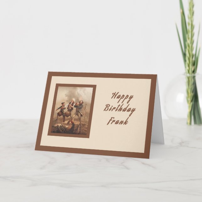Cartão de aniversário para Frank, herói da guerra (Frente)