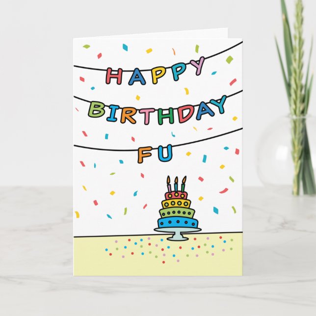 Cartão de Aniversário para Fu (Frente)