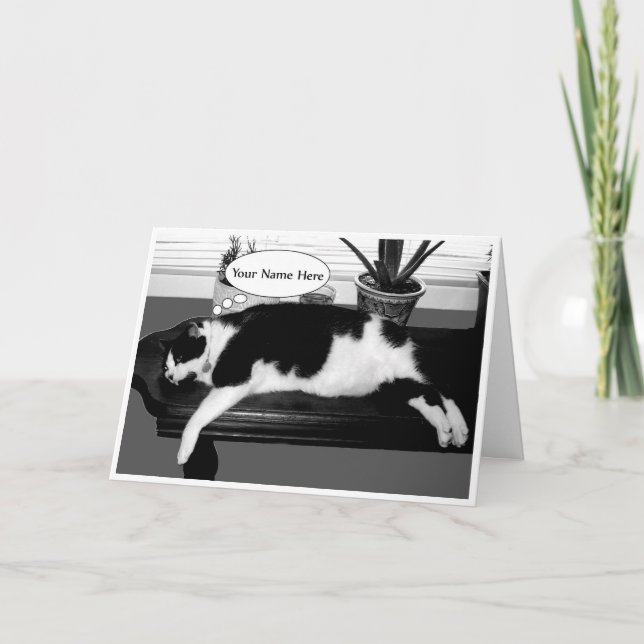 Cartão de Aniversário para Gatos Preguiçosos (Frente)