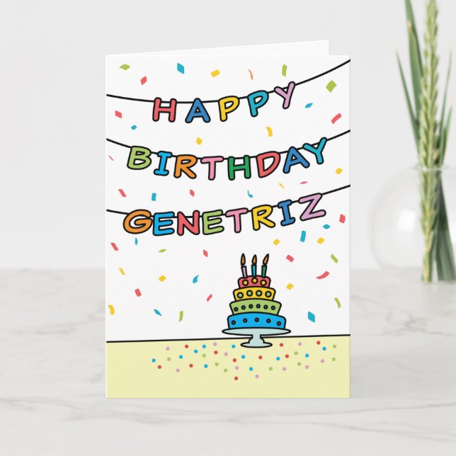 Cartão de aniversário para Genetriz (Frente)