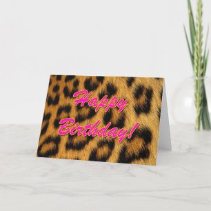 Cartão de Aniversário para Impressão Leopardo