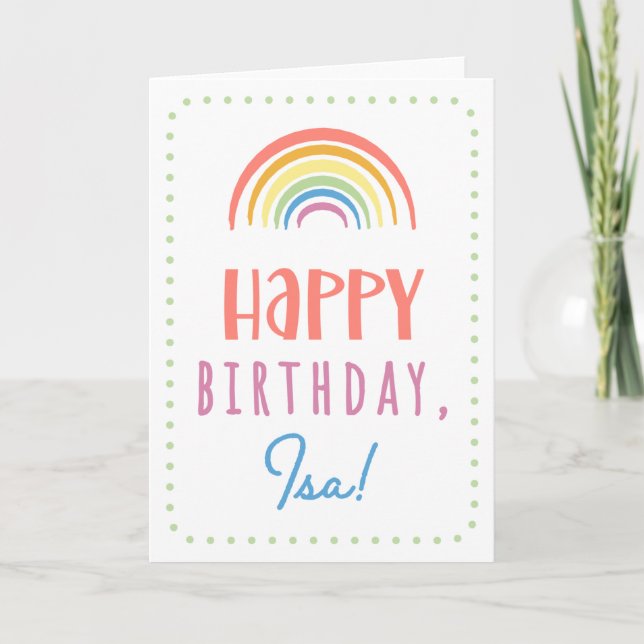 Cartão de Aniversário para Isa (Frente)