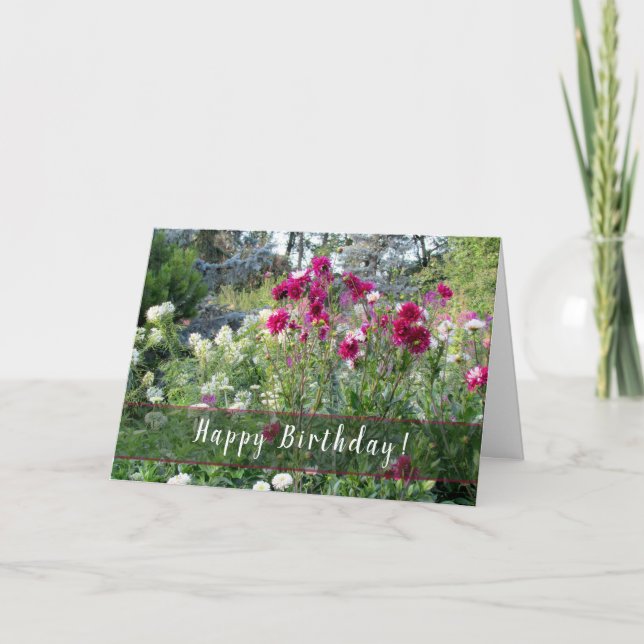 Cartão de Aniversário para Jardins Ingleses (Frente)