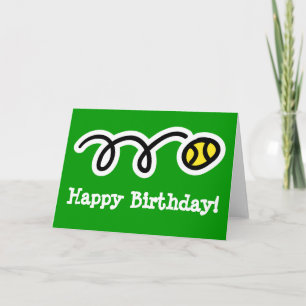 Cartão de aniversário para jogador de tênis e entu