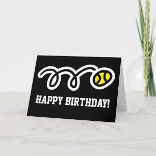 Cartão de aniversário para jogador de tênis e entu