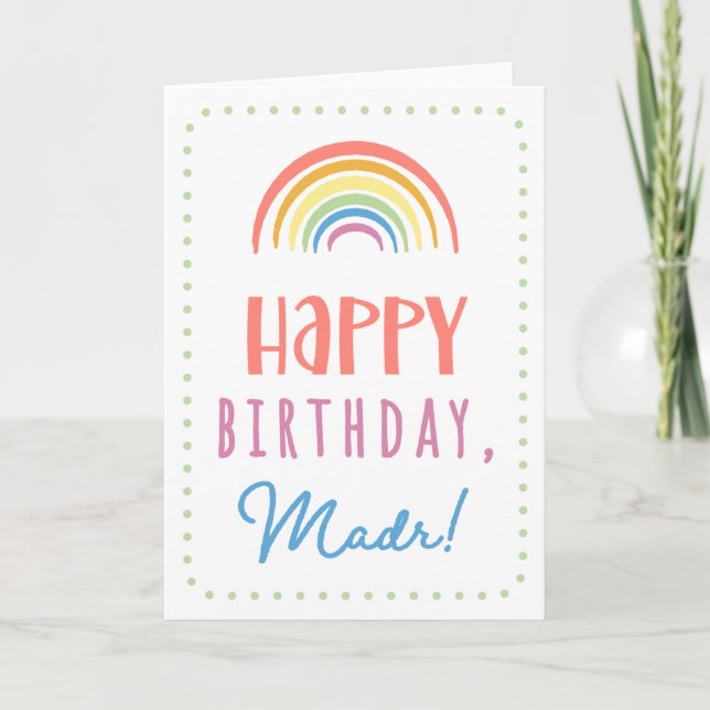 Cartão de aniversário para Madr (Frente)