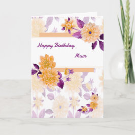Cartão de aniversário para Mãe com Flores de Pêsse