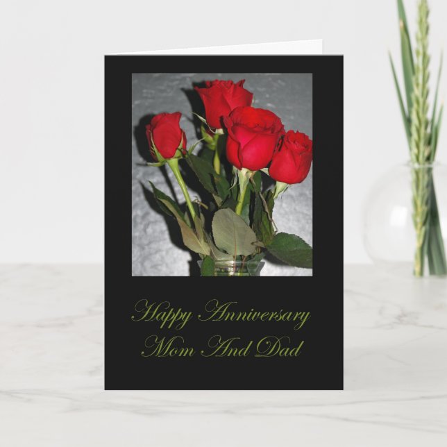 Cartão De Aniversário Para Mãe E Pai (Frente)