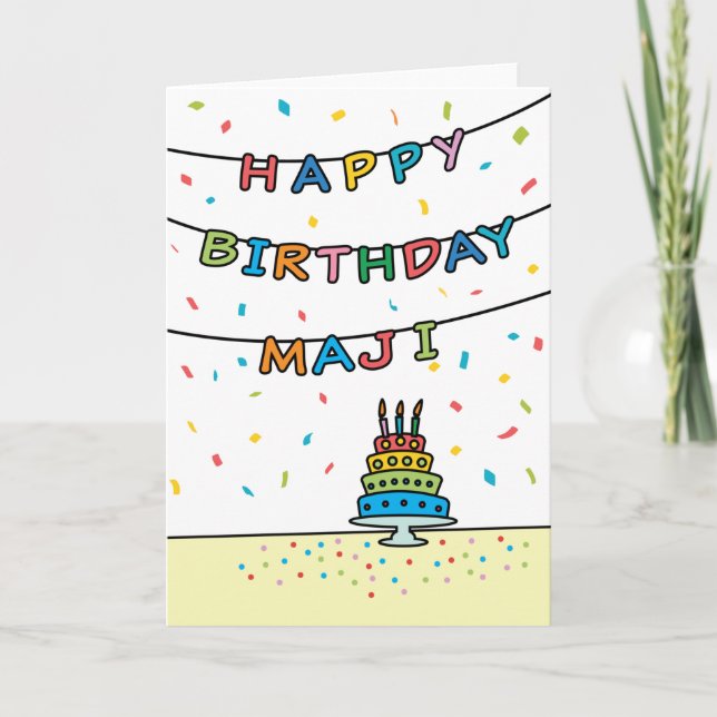 Cartão de aniversário para Maji (Frente)