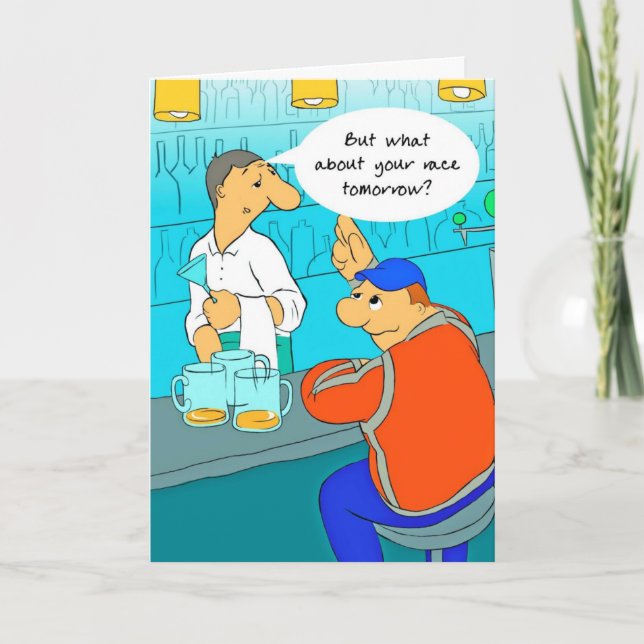 Cartão de aniversário para maratonista - Carga de  (Frente)