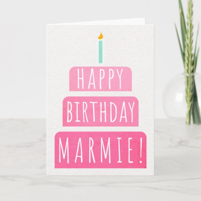 Cartão de aniversário para Marmie (Frente)