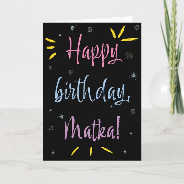 Cartão de aniversário para Matka (Frente)