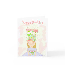 Cartão de Aniversário para Menina Flor