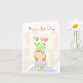 Cartão de Aniversário para Menina Flor