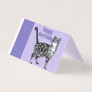 Cartão de Aniversário para Meninas com Gato Listra