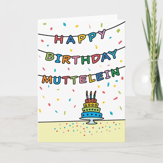 Cartão de aniversário para Muttelein (Frente)