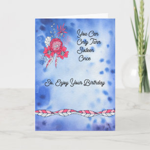 Cartão de Aniversário para o 16º Aniversário do Az