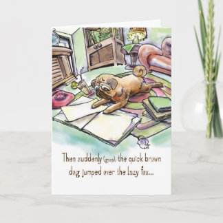Cartão de aniversário para o amante do cão - Pug