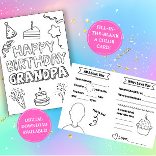 Cartão de Aniversário para o Avô: Atividade de Col