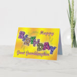 Cartão de aniversário para o excelente - neta<br><div class="desc">Um cartão feliz com o texto feito do verso bonito das flores A termina este cartão original perfeitamente.</div>
