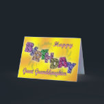 Cartão de aniversário para o excelente - neta<br><div class="desc">Um cartão feliz com o texto feito do verso bonito das flores A termina este cartão original perfeitamente.</div>