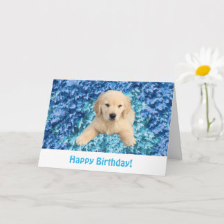 Cartão de Aniversário para o ouro Retriever Puppy