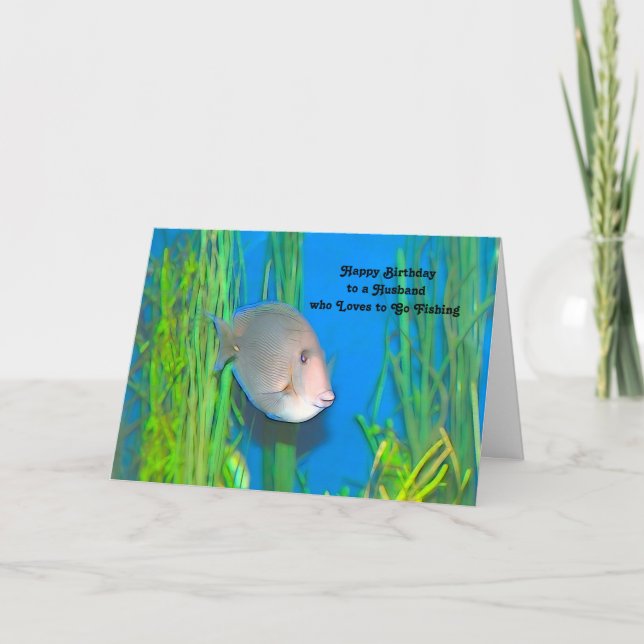 Cartão de aniversário para o seu marido pescador (Frente)