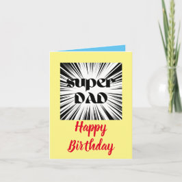 Cartão de aniversário para o tema Pai, super-herói