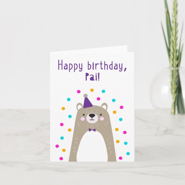 Cartão de Aniversário para Pai (Frente)