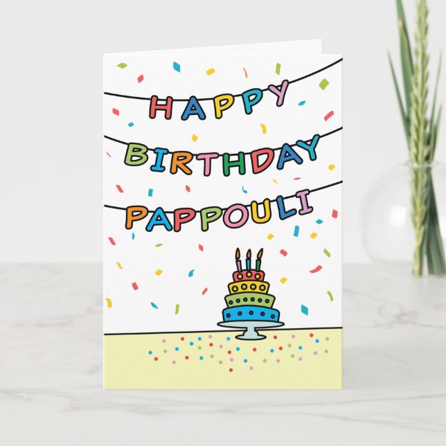 Cartão de Aniversário para Pappouli (Frente)