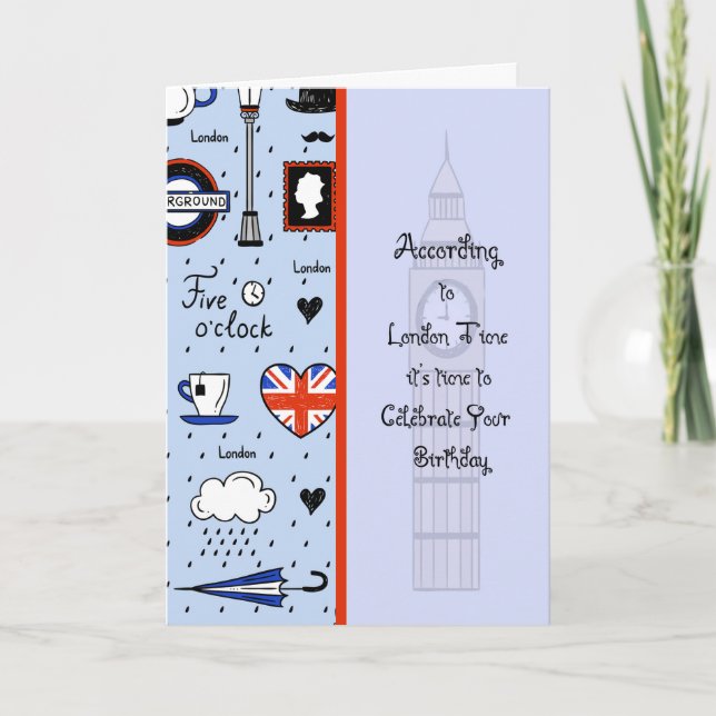 Cartão de Aniversário para Pessoa em Londres (Frente)